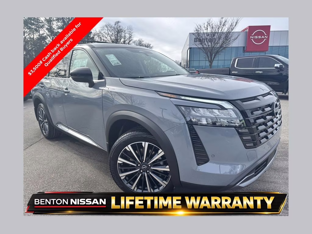 2026 Boulder Gray/Super Black Nissan Pathfinder Platinum 4X4 SUV