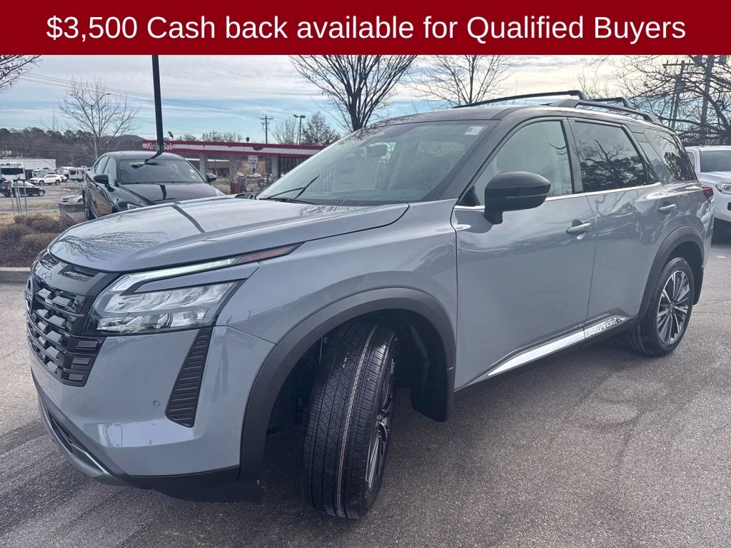 2026 Boulder Gray/Super Black Nissan Pathfinder Platinum 4X4 SUV