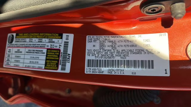 2016 Inferno Red Toyota Tundra SR5 4X4 Truck