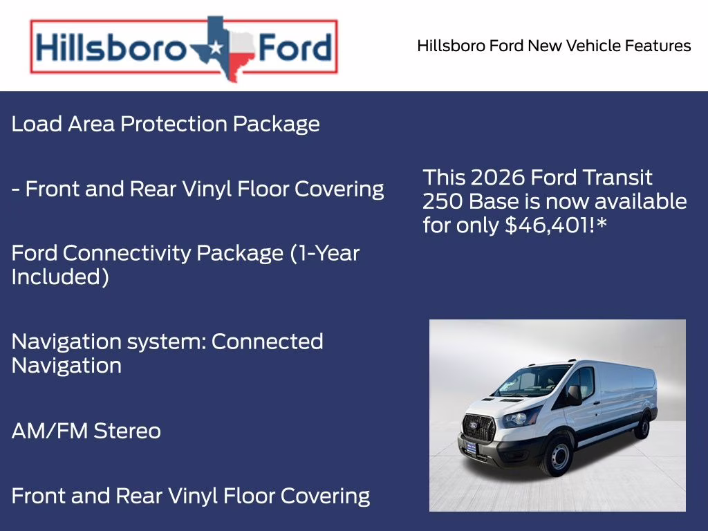2026 Oxford White Ford Transit-250 Base RWD Van