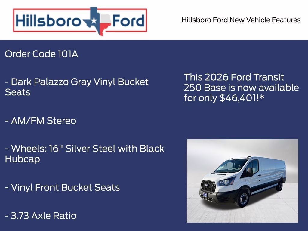 2026 Oxford White Ford Transit-250 Base RWD Van