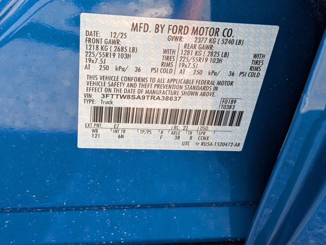 2026 Blue Ford Maverick LARIAT AWD Truck