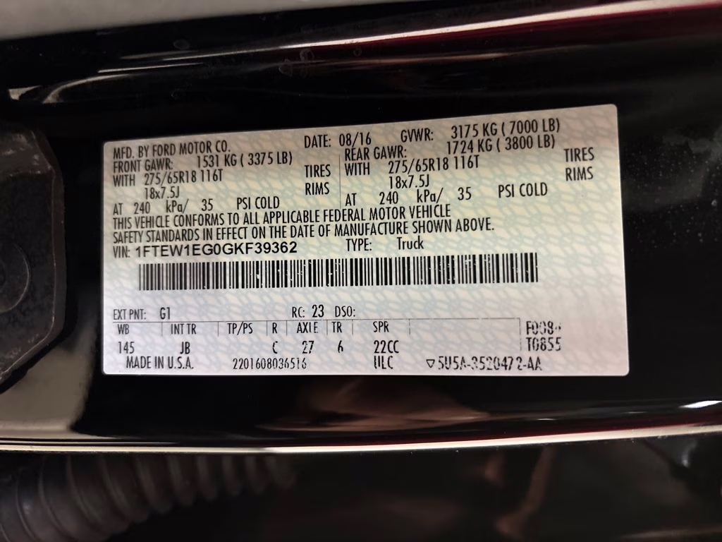 2016 Shadow Black Ford F-150 XLT 4X4 Truck