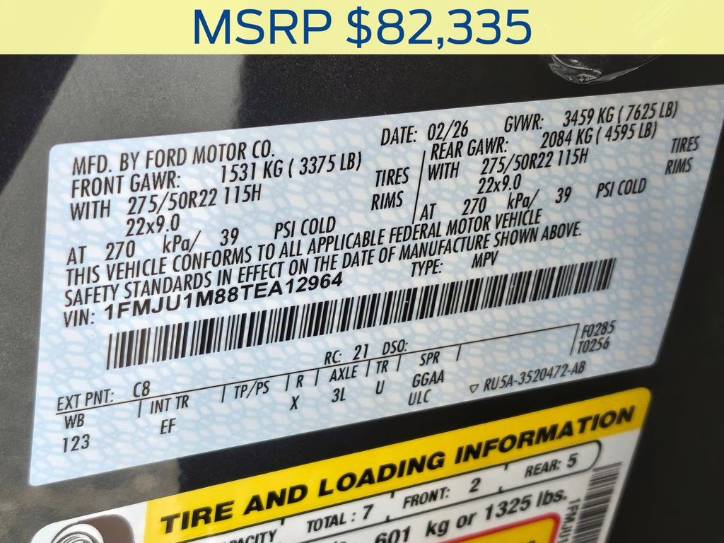 2026 Stone Blue Metallic Ford Expedition Platinum 4X4 SUV