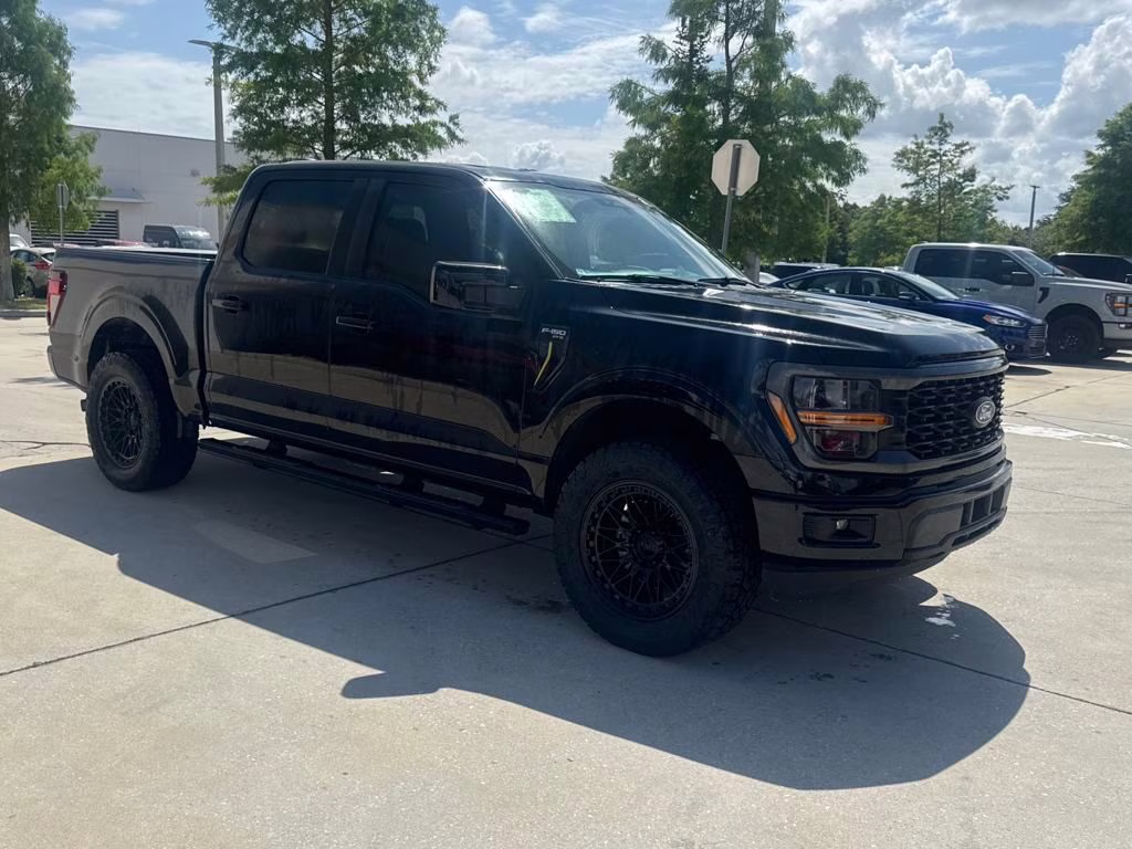 2024 Agate Black Metallic Ford F-150 STX DSI LEVELED & RIMS RWD Truck