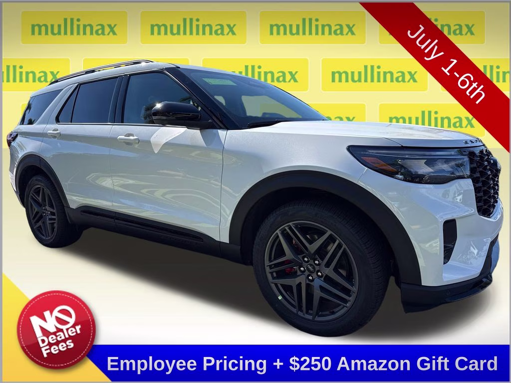 2026 Star White Metallic Tri-Coat Ford Explorer ST RWD SUV