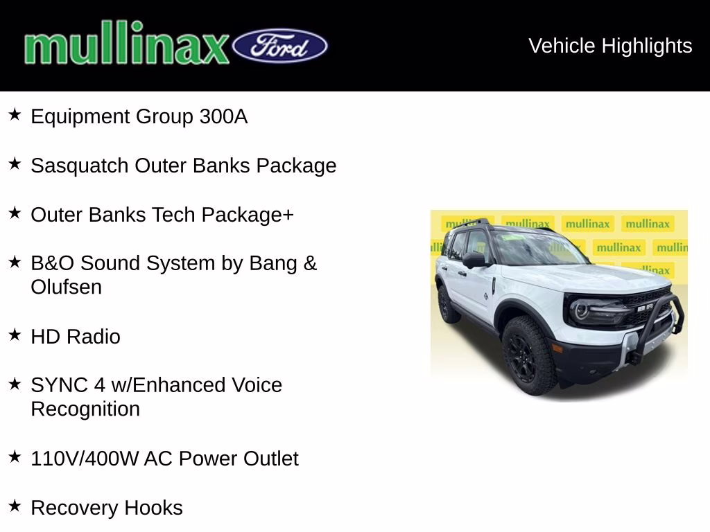 2025 Oxford White Ford Bronco Sport Outer Banks 4X4 SUV