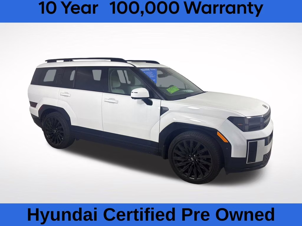 2024 Serenity White Hyundai Santa Fe Calligraphy AWD SUV