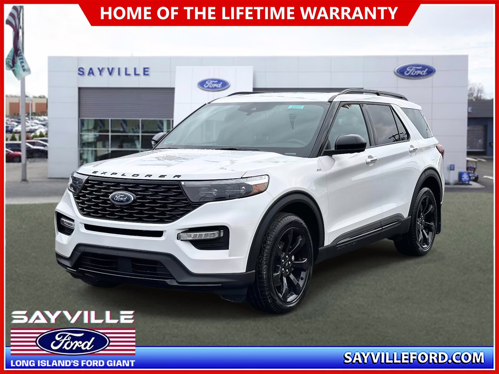 2022 Star White Metallic Tri-Coat Ford Explorer ST-Line 4WD 4X4 SUV