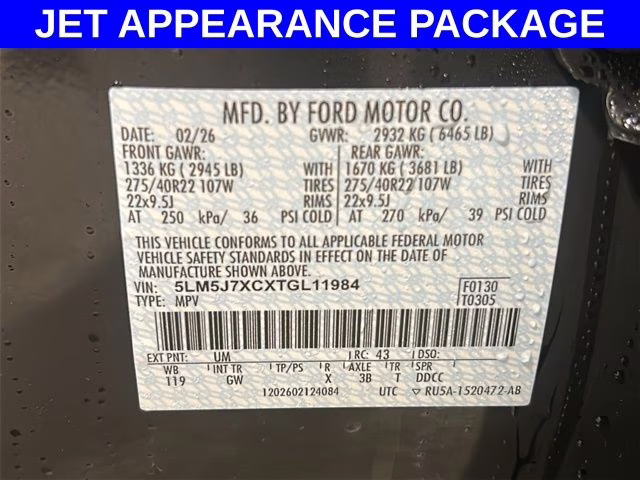 2026 Infinite Black Metallic Clearcoat Lincoln Aviator Reserve AWD SUV