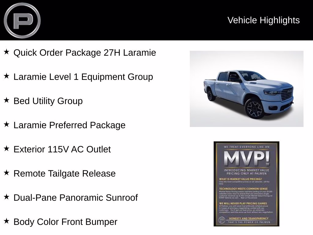 2026 Bright White Clearcoat Ram 1500 Laramie 4X4 Truck