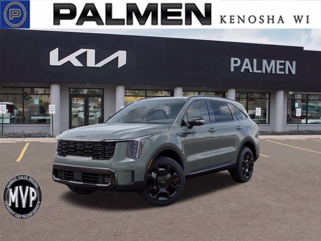 2026 Cityscape Green Kia Sorento Hybrid X-Line SX Prestige AWD SUV