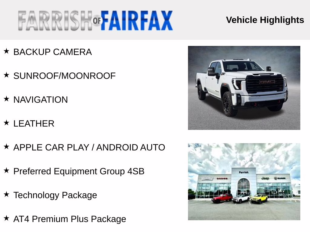 2024 Summit White GMC Sierra 2500HD AT4 4X4 Truck