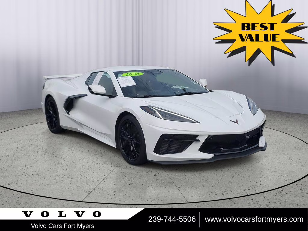 2025 Arctic White Chevrolet Corvette 3LT Convertible 1-Owner RWD Convertible