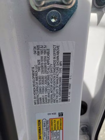 2024 Platinum White Pearl Honda CR-V Hybrid Sport Touring AWD SUV