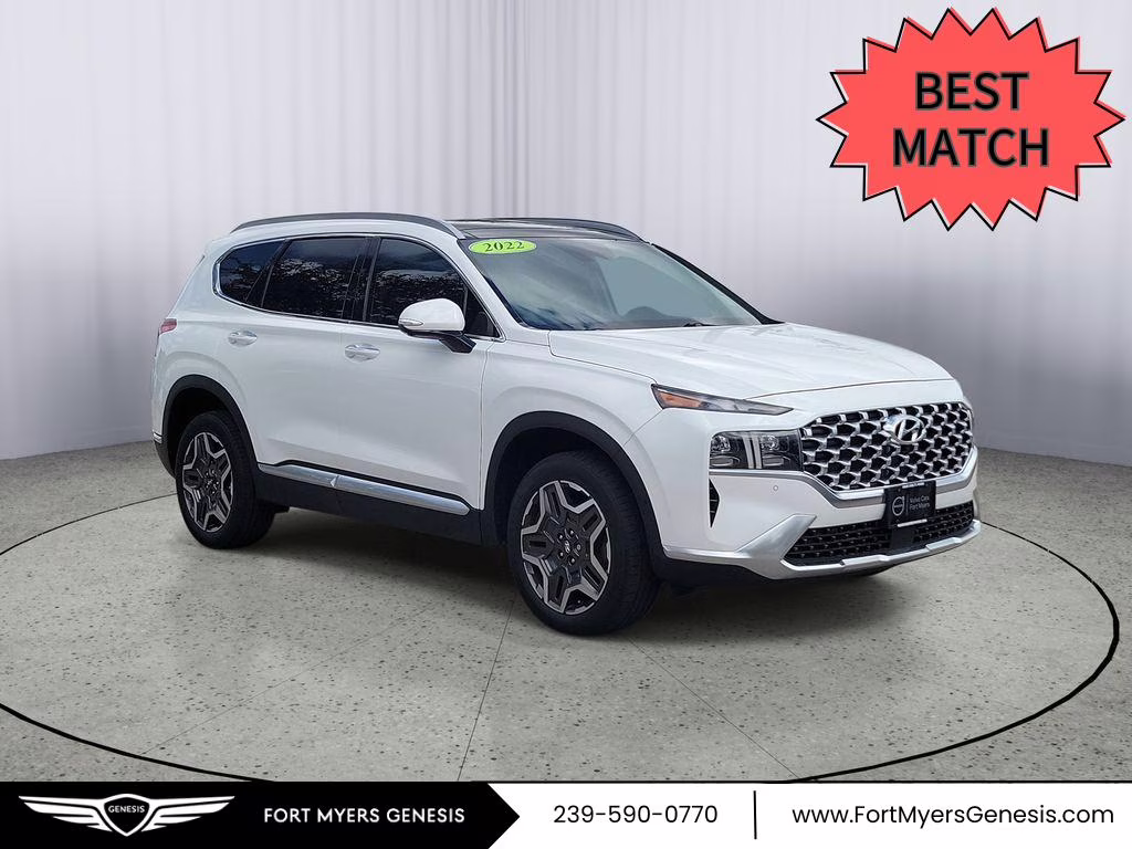 2022 Quartz White Hyundai Santa Fe Limited AWD SUV