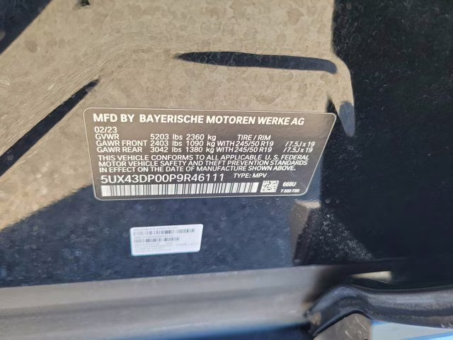 2023 Jet Black BMW X3 sDrive30i RWD SUV