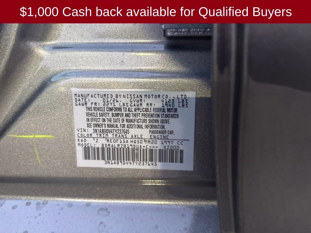 2026 Gun Metallic Nissan Sentra SR FWD Sedan