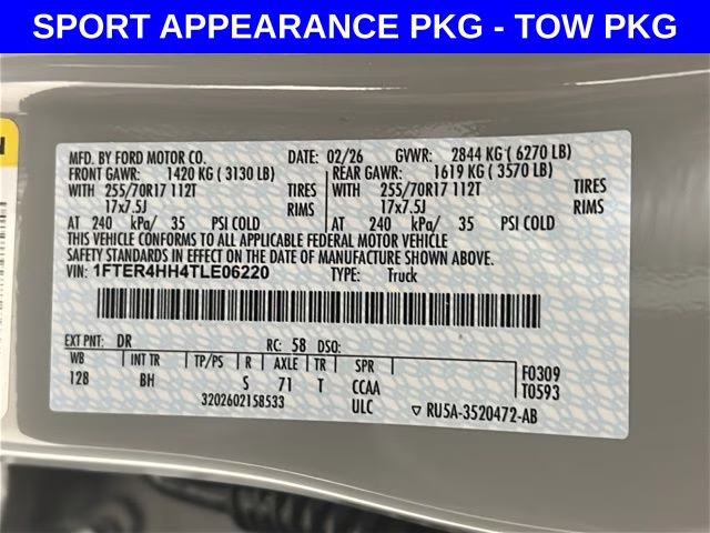 2026 Avalanche Ford Ranger XLT 4X4 Truck