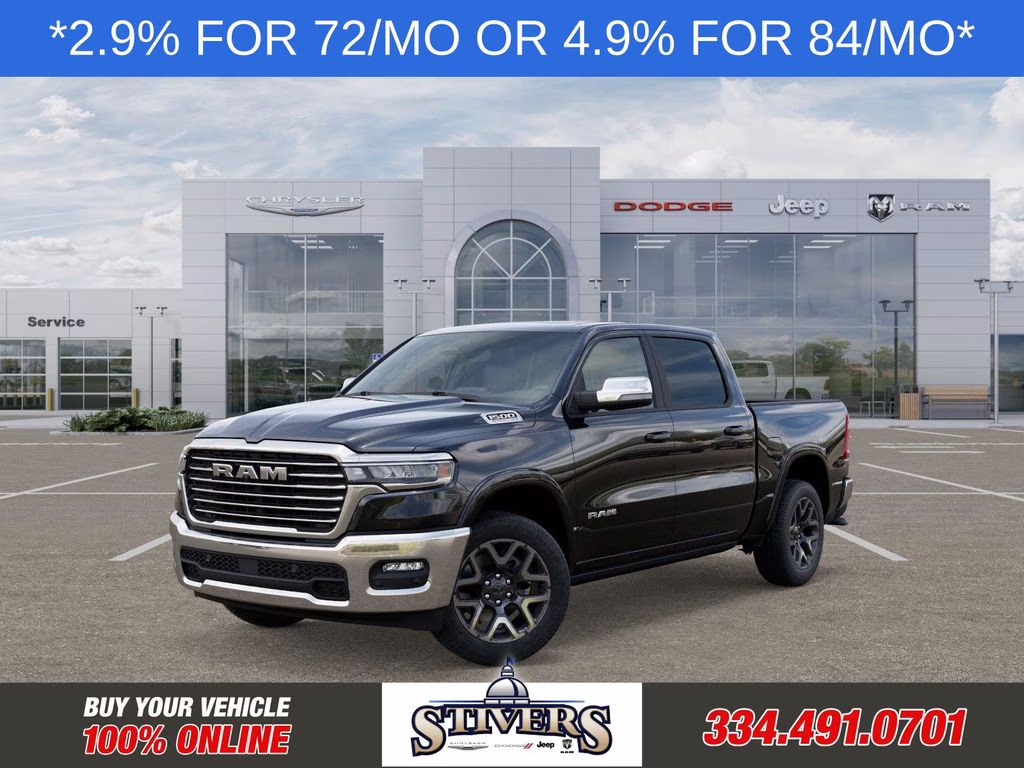 2026 Diamond Black Crystal Pearlcoat Ram 1500 Laramie 4X4 Truck