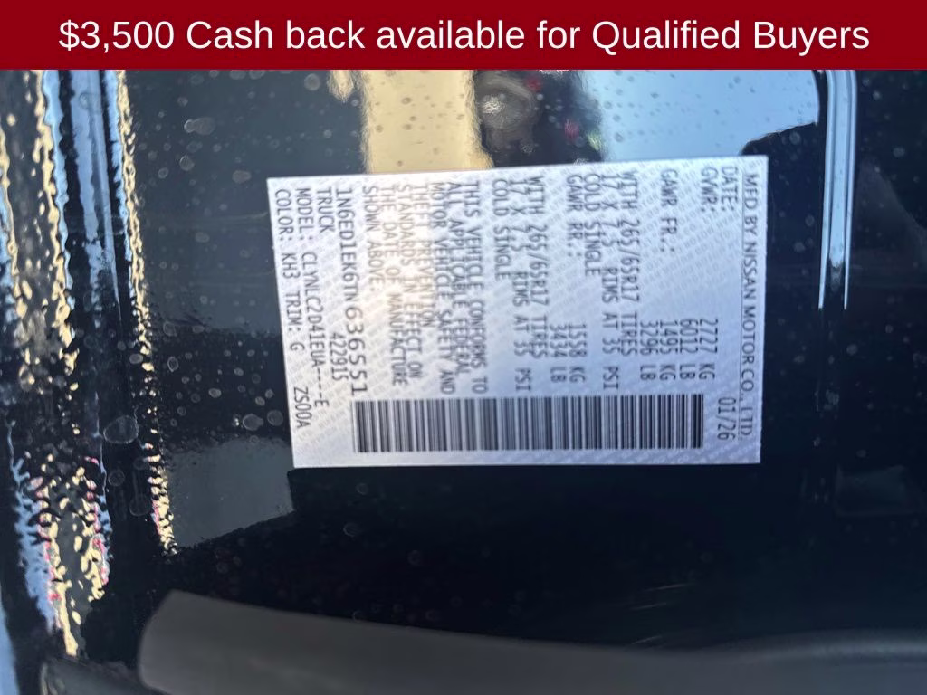 2026 Super Black Nissan Frontier SV 4X4 Truck