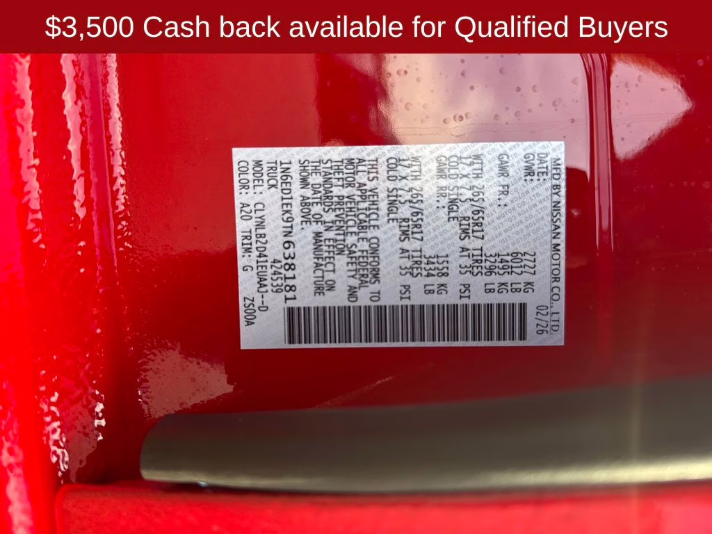 2026 Red Alert Nissan Frontier SV 4X4 Truck