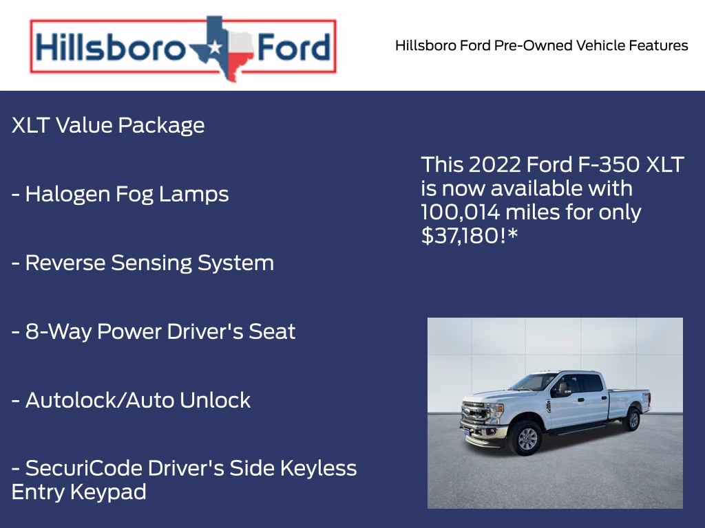 2022 Oxford White Ford Super Duty F-350 SRW XLT 4X4 Truck