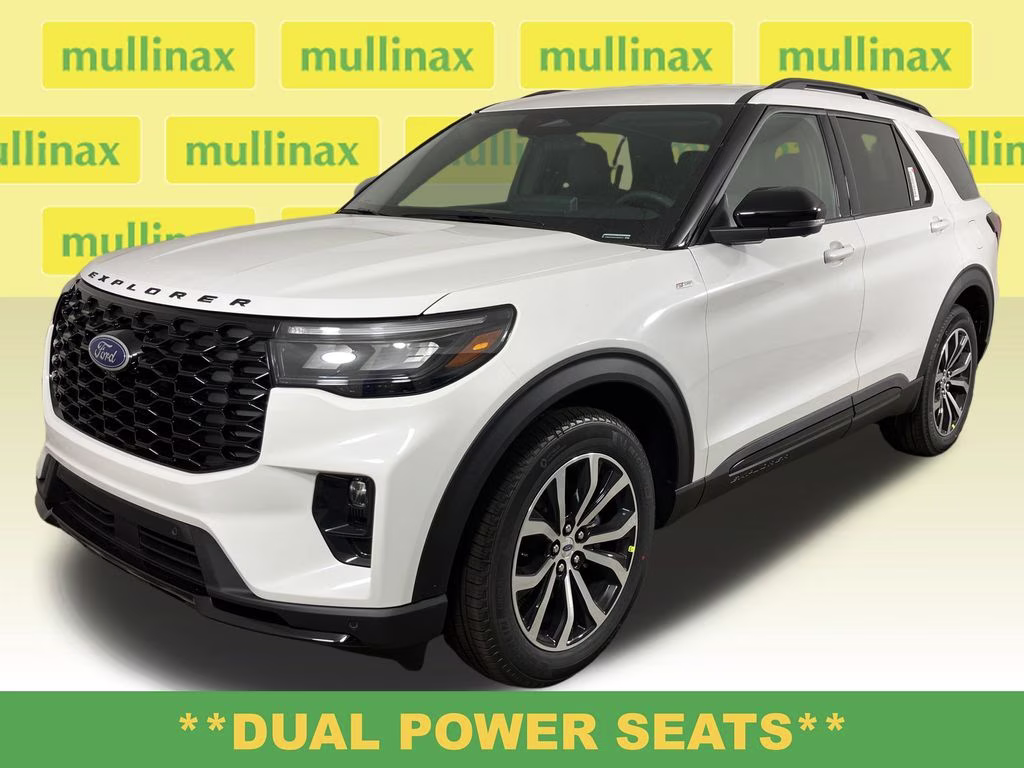 2026 Star White Metallic Tri-Coat Ford Explorer ST-Line RWD SUV