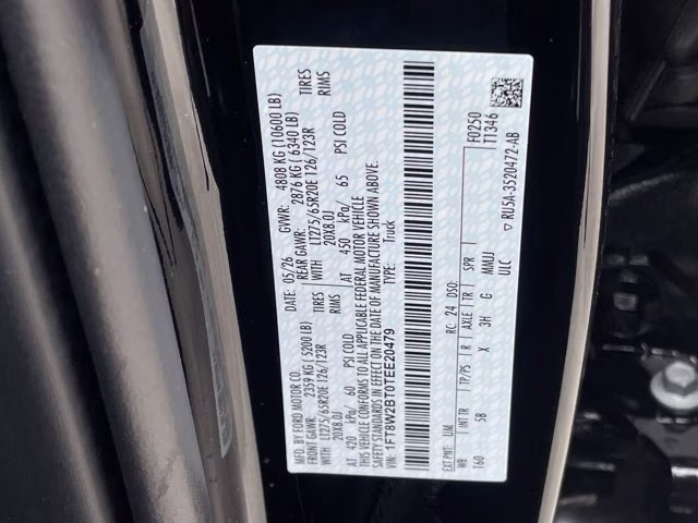 2026 Agate Black Metallic Ford Super Duty F-250 SRW LARIAT 4X4 Truck