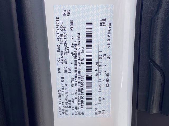 2026 Oxford White Ford Transit Cargo Van Base RWD Van