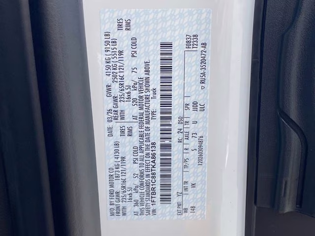 2026 Oxford White Ford Transit Cargo Van RWD Van