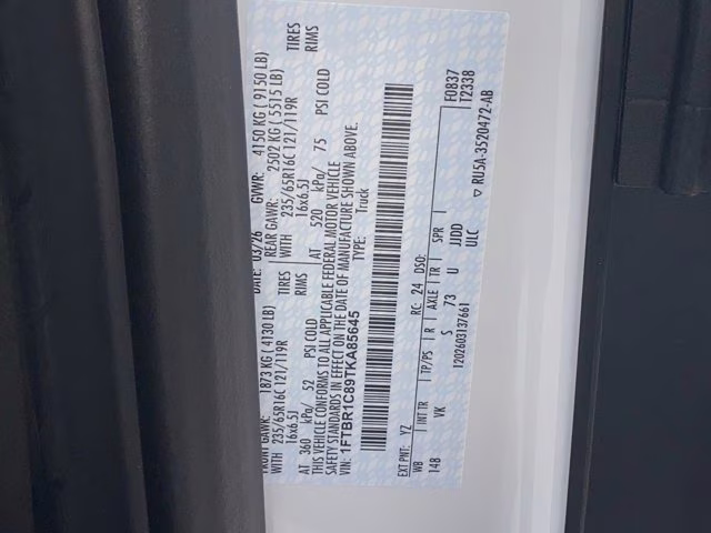 2026 Oxford White Ford Transit Cargo Van RWD Van