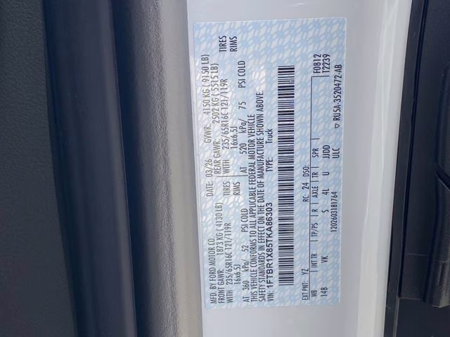 2026 Oxford White Ford Transit Cargo Van RWD Van