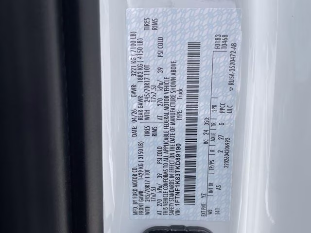 2026 Oxford White Ford F-150 XL RWD Truck