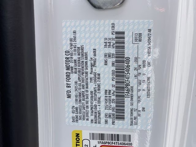 2026 Oxford White Ford Mustang GT RWD Coupe