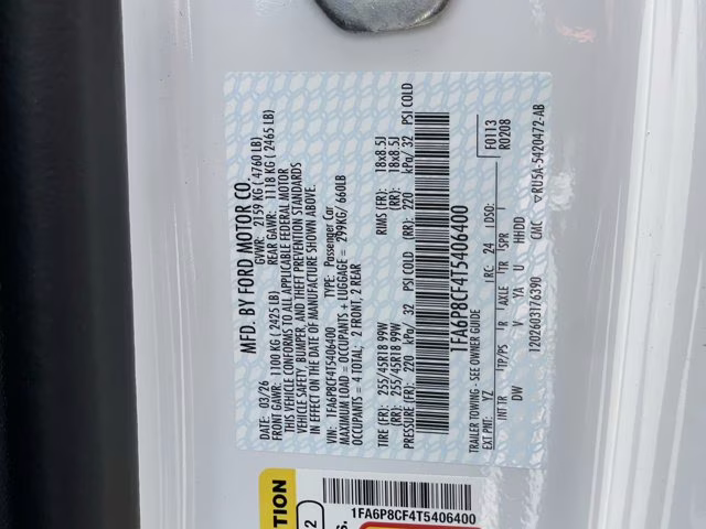 2026 Oxford White Ford Mustang GT RWD Coupe