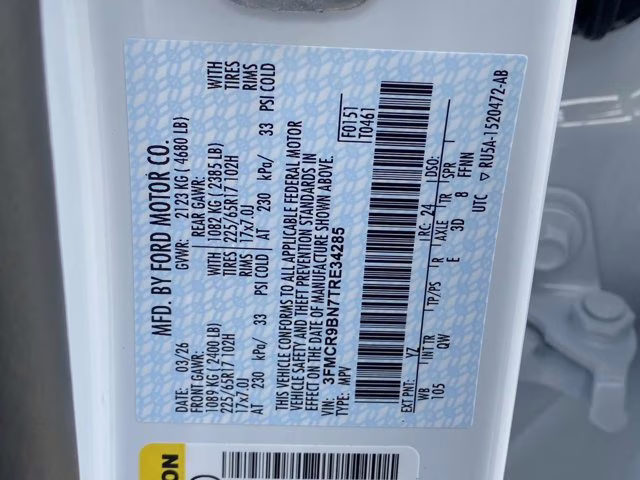 2026 Oxford White Ford Bronco Sport Big Bend 4X4 SUV