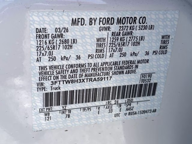 2026 Oxford White Ford Maverick XLT FWD Truck