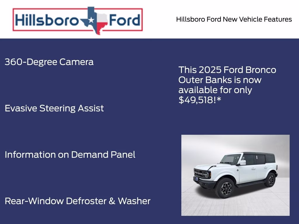 2025 Oxford White Ford Bronco Outer Banks 4X4 SUV