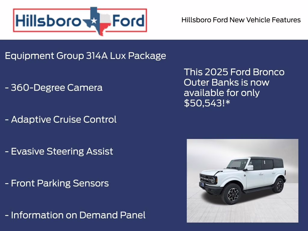 2025 Oxford White Ford Bronco Outer Banks 4X4 SUV
