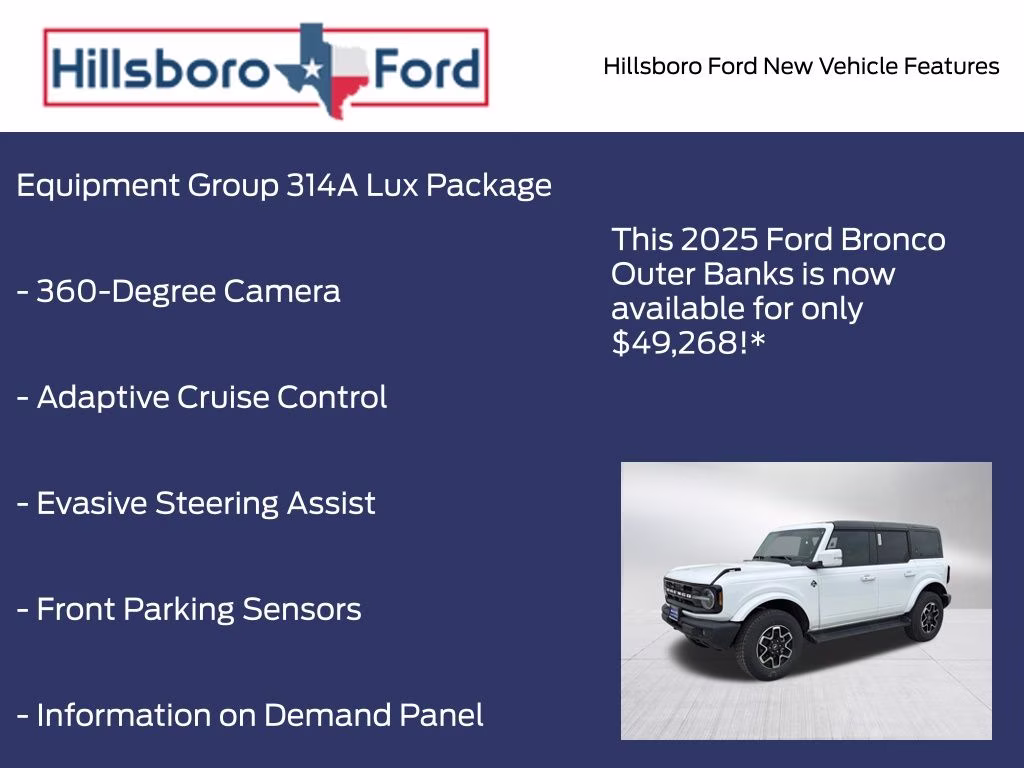 2025 Oxford White Ford Bronco Outer Banks 4X4 SUV