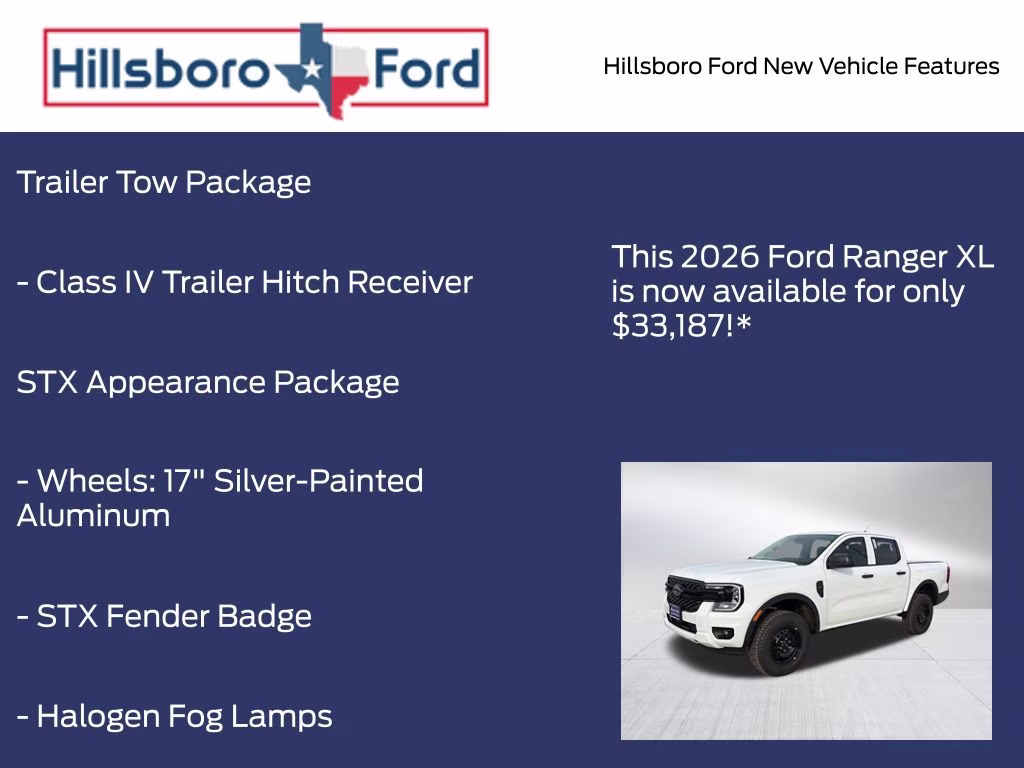 2026 Oxford White Ford Ranger XL RWD Truck