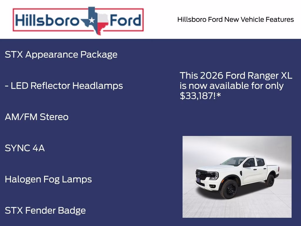 2026 Oxford White Ford Ranger XL RWD Truck