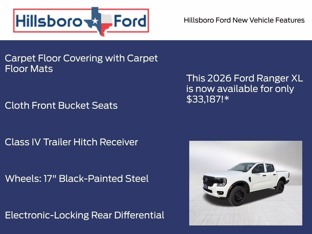 2026 Oxford White Ford Ranger XL RWD Truck