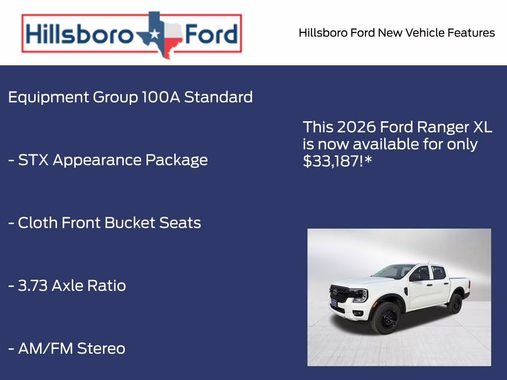 2026 Oxford White Ford Ranger XL RWD Truck