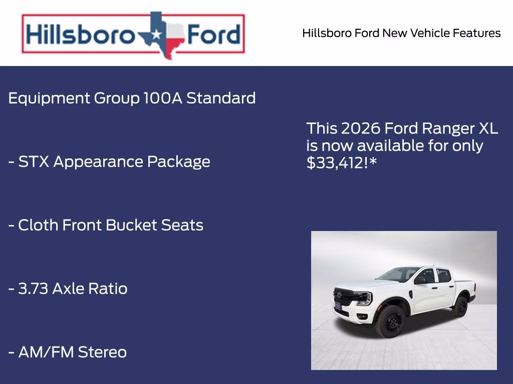 2026 Oxford White Ford Ranger XL RWD Truck