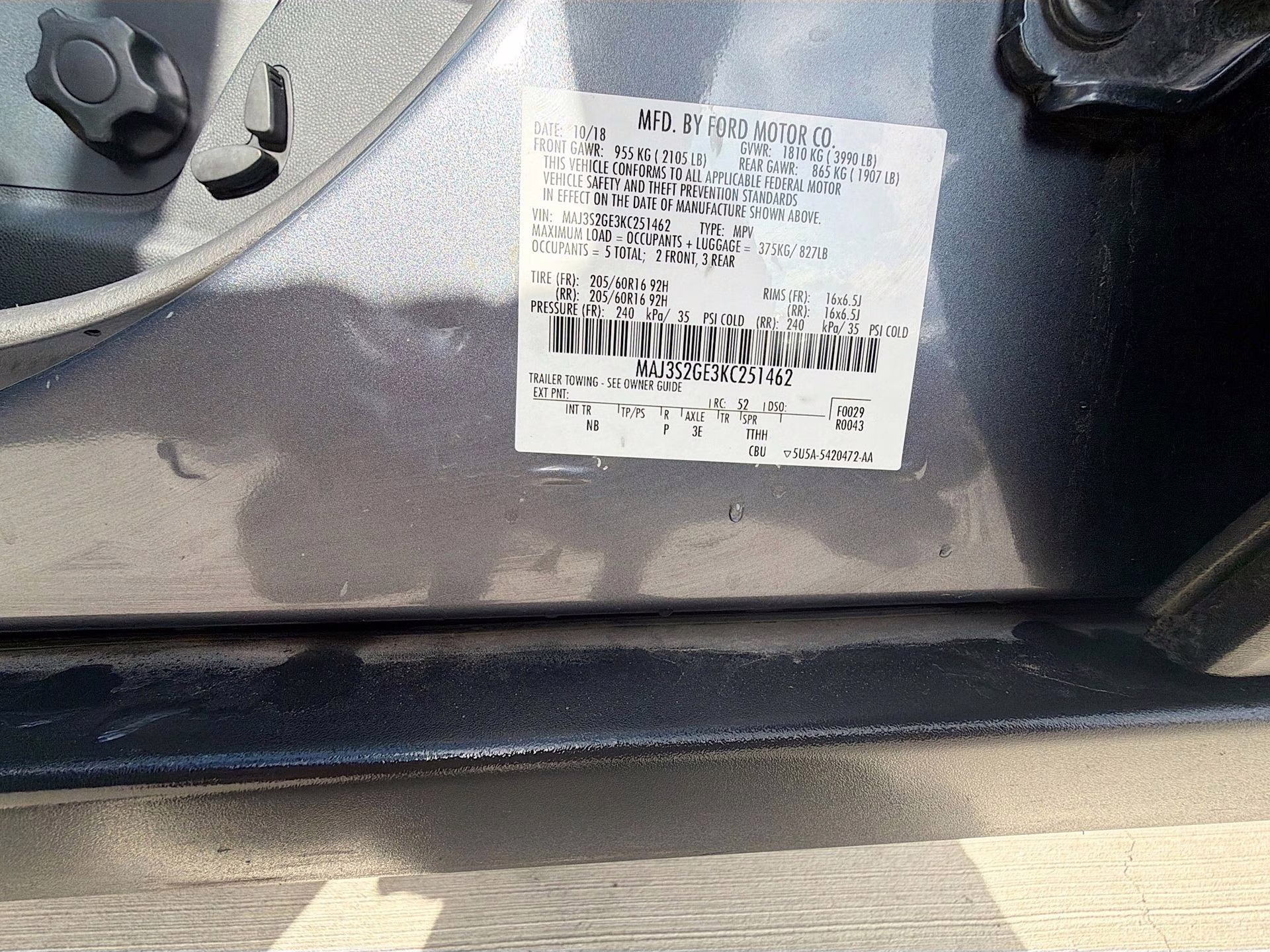 2019 Smoke Metallic Ford EcoSport SE FWD SUV