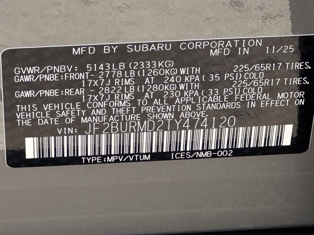 2026 River Rock Pearl Subaru Outback Wilderness AWD SUV