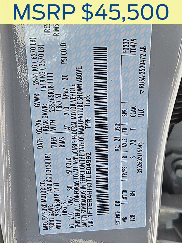 2026 Avalanche Ford Ranger XLT 4X4 Truck