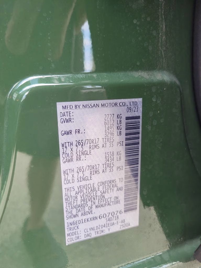 2024 Tactical Green Metallic Nissan Frontier PRO-4X 4X4 Truck